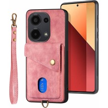 4U Sky D1 Xiaomi Poco M6 Pro 4g Retro Kılıf Kart Yuvası Kickstand Deri + Tpu Telefon Kapağı-Pembe (Yurt Dışından)