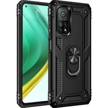 4U Sky Xiaomi Mi 10T Pro 5g/mi 10T 5g Kickstand Telefon Kapağı Için Armor Anti-Düşme Hibrit Pc+Tpu Kabuk-Siyah (Yurt Dışından)