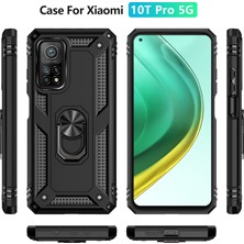 4U Sky Xiaomi Mi 10T Pro 5g/mi 10T 5g Kickstand Telefon Kapağı Için Armor Anti-Düşme Hibrit Pc+Tpu Kabuk-Siyah (Yurt Dışından)