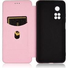 4U Sky Xiaomi Mi 10T 5G/10T Pro 5g Shell-Gül Altın Için Karbon Fiber Dokulu Otomatik Emilmiş Deri Kılıf (Yurt Dışından)