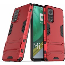 4U Sky Xiaomi Redmi K30S Kickstand Kapak-Kırmızı Için Plastik+Tpu Hibrit Kılıf (Yurt Dışından)