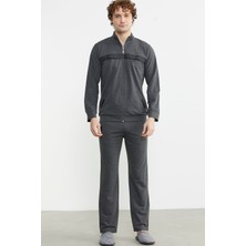 Sementa Dik Yaka Fermuarlı Eşofman Takım - Antrasit