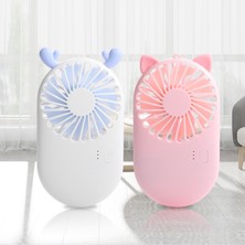 Mirror32 Yeni Desen Cep Fanları USB Şarj Mini Tutma Fanları Öğrenci Açık Havada Taşınabilir Küçük Fan Mini Hava Soğutucu Beyaz (Yurt Dışından)