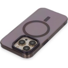 FUJİMAX Apple iPhone 15 Pro Kılıf Wireless Şarj Özellikli Metal Kamera Lens Çerçeli Sert Pc Anka Kapak