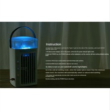 Mirror32 Taşınabilir Klima Fanı 3'ü 1 Arada Masa Hava Soğutucu ve Nemlendirici, 3 Fan Hızı ve 7 Renk Yatak Odası Için LED Işık (Yurt Dışından)