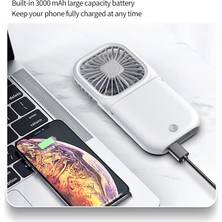 Mirror32 Çok Fonksiyonlu Taşınabilir Fan Mini Kolye Fanı USB Şarj Edilebilir El Fanı Seyahat Açık Ofis Ev Beyaz (Yurt Dışından)