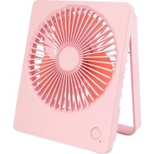 Mirror32 Masaüstü Fanı, 1200MAH Pille Çalışan USB Şarj Fanı, Taşınabilir Mini Fan, 180 Derece Dikey Dönüş, Sessiz, Gece Işıklı Kamp Ofis Fanı-Pembe (Yurt Dışından)