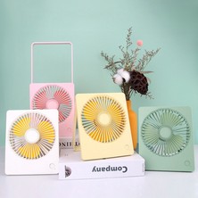 Mirror32 Masaüstü Fanı, 1200MAH Pille Çalışan USB Şarj Fanı, Taşınabilir Mini Fan, 180 Derece Dikey Dönüş, Sessiz, Gece Işıklı Kamp Ofis Fanı-Pembe (Yurt Dışından)