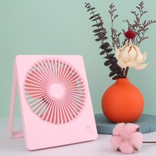 Mirror32 Masaüstü Fanı, 1200MAH Pille Çalışan USB Şarj Fanı, Taşınabilir Mini Fan, 180 Derece Dikey Dönüş, Sessiz, Gece Işıklı Kamp Ofis Fanı-Pembe (Yurt Dışından)