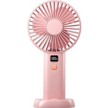 Mirror32 Mini Fan Taşınabilir Büyük Kapasiteli El USB Şarj Edilebilir 4 Dişli Fan Masaüstü Soğutucu Açık Soğutma Seyahat Pembe (Yurt Dışından)