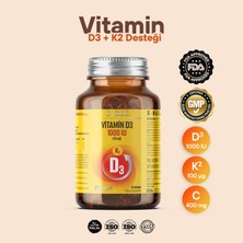 D-Max Vitamin D3K2 (VİTAMİN C) İçerikli Soft Jel Kapsül Yüksek Emilim Düzeyi Kompleks Formül