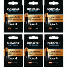 Duracell Pil Optimum Ince Kalem 4'lü Aaa 6 Paket