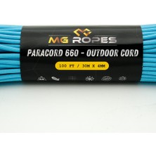 Mg Ropes Polyester Paracord Ip 4 mm Mavi 30 Metre