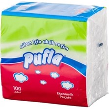 Tusemix Kare Ekonomik Servis Peçete En 24,5 cm x Boy 26,5 cm Kullanat Peçete (Pufla) 100 Lü 10 Paket