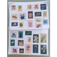 Pink Swan Craft Vintage Scrapbook Posta Pulları Etiket Seti, Bullet Journal, Planlayıcı Stickers