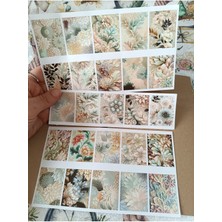 Pink Swan Craft Scrapbook Soft Renkli Soyut Çiçekler Etiket Seti, Laptop, Ipad, Defter, Kitap, Planlayıcı Sticker