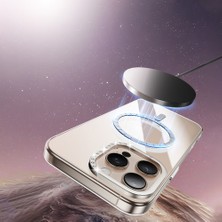 YuccaTech iPhone 16 Pro Kılıf Magsafe Şarj Özellikli Kamera Standlı Zore Estop Kapak-Gold