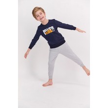 Arnetta Never Give Up Lacivert Erkek Çocuk Pijama Takımı