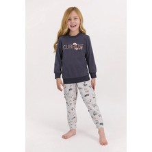 Arnetta Current Mood Antrasit Kız Çocuk Uzun Kol Pijama Takımı