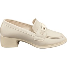 Ventes 4cm Kalın Topuk Tokalı Günlük Kadın Loafer Makosen Ayakkabı