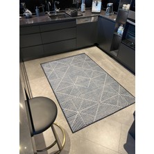 Rugs Modern Yeşil Siyah Renkli Çizgili Dekoratif Halı MIRAVIP350