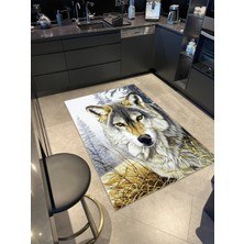 Rugs Modern Hayvan Kurt Desenli Dekoratif Halı MIRAVIP400