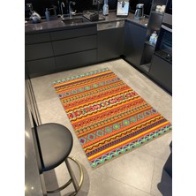 Rugs Modern Turuncu Renkli Baklava Geometrik Modern Dekoratif Halı MIRAVIP302