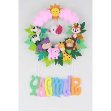 Renkli Hayallerim Yağmur Isimli Safari Bebek ve Hastane Odası Kapı Süsü