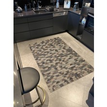 Rugs Modern Kahve Tonlarında Üçgen Desenli Dokuma Taban Halı MIRAVIP334