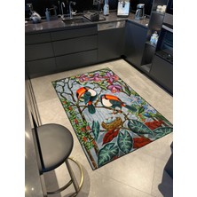 Rugs Modern Dal Desenli Kuş Modern Dokuma Taban ve Dekoratif Halı MIRAVIP421
