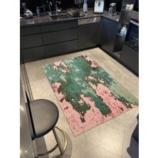 Rugs Modern Pastel Boyalı Pembe Yeşil Modern Dekoratif Halı MIRAVIP471