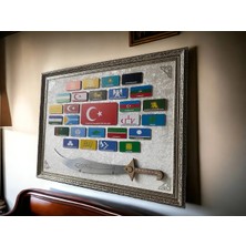 Hediye Doldur 27 Büyük Türk Devletleri Kılıçlı Tablo