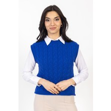 Vs Bayan Triko Kolsuz Kazak 21 359 Emy 23K Sax Mavi