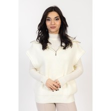 Vs Kadın Yarım Fer.kolsuz Triko Kazak 23 256 Emy 23K Ekru