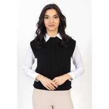 Vs Bayan Triko Kolsuz Kazak 21 359 Emy 23K Siyah