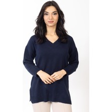Vs Kadın V Yaka Triko Kazak 23 1153 Emy 23K Lacivert