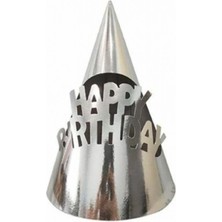 Külah Şapka Metalize Happy Bırthday Gümüş P20