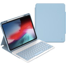 Wiwu iPad 10.nesil 10.9 2022 Uyumlu Klavyeli Kılıf  Protective Gizli Kalem Bölmeli Mavi