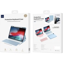 Wiwu iPad 10.nesil 10.9 2022 Uyumlu Klavyeli Kılıf  Protective Gizli Kalem Bölmeli Mavi