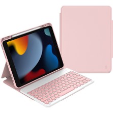 Wiwu iPad Pro 10.5 7.nesil Uyumlu Klavyeli Kılıf  Protective Gizli Kalem Bölmeli Pembe