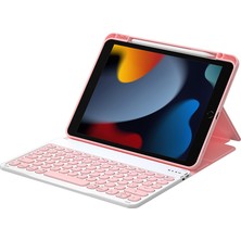 Wiwu iPad Pro 10.5 7.nesil Uyumlu Klavyeli Kılıf  Protective Gizli Kalem Bölmeli Pembe