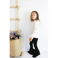 Parla Kids Kız Çocuk Ekru Dantel Detaylı Uzun Kollu Çıtçıtlı Bluz Gömlek Body