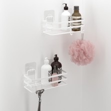 Tekno-tel Banyo Düzenleyici Şampuanlık Banyo Duş Rafı Beyaz ST281H