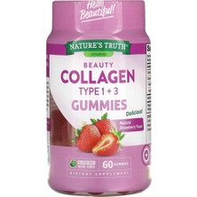 Nature's Truth Beauty Collagen Gummies Types 1 + 3 Natural Strawberry 60 Gummies