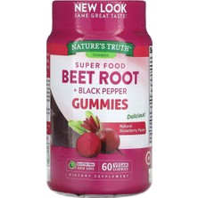 Nature's Truth Super Food Beet Root + Black Pepper Natural Strawberry 60 Vegan Gummies