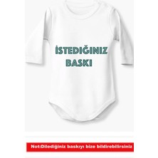 Istediğiniz Baskı Yapılabilen  Özel Baskılı Pamuklu Çıtçıtlı Bebek Zıbını