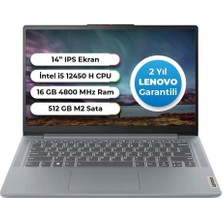 Lenovo Ideapad 3 Slim Case Intel Core İ5-12450H 16GB 512GB SSD Freedos 14 Inç 83EQ0065TR Aydınlatmalı Klavye