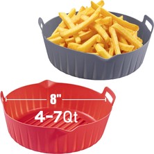 Mirror32 Silikon Hava Fritöz Astarı, Hava Fritöz Silikon Pot, Hava Fritöz Aksesuarları B Için Yapışmaz Yeniden Kullanılabilir Silikon Pot Pişirme Tepsisi (Yurt Dışından)