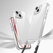 Farma Teknoloji iPhone 15 Kılıf Airbagli Takılabilir Askı Aparatlı Zore Snap Silikon Kapak-Şeffaf