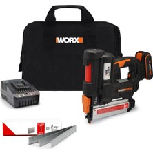 Worx WX842 20 Volt 2.0 Ah Li-İon 15 - 50 mm Şarjlı Çivi Çakma Makinesi + 2700 Adet Yedek Çivi